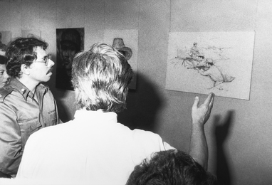 I. Glazunov and Daniel Ortega at the Exhibition of the Russian Artist. Nicaragua